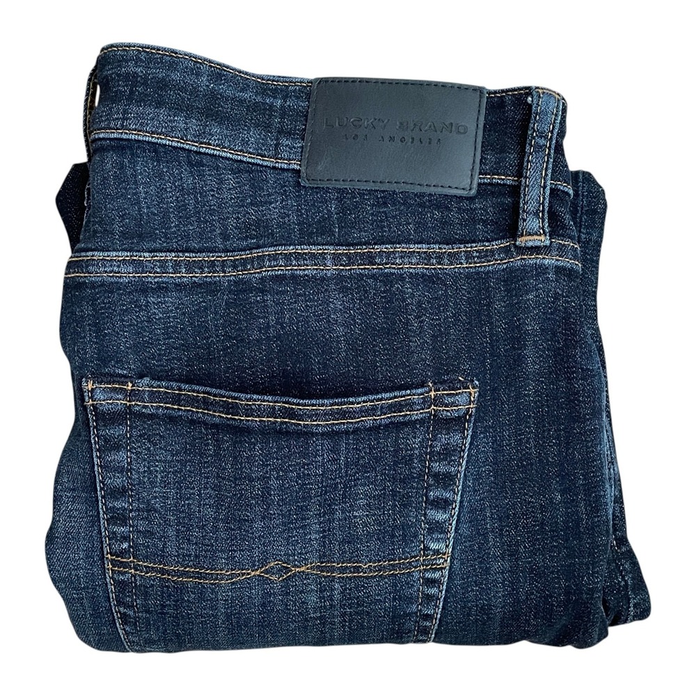 Lucky Brand Men's Slim Straight Dark Wash Blue Jeans Pants 34x30 Very clean!